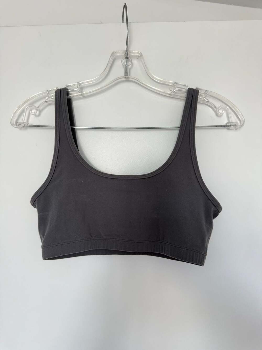 Tna Aritzia Charcoal Grey Scoop Neck Sports Bra